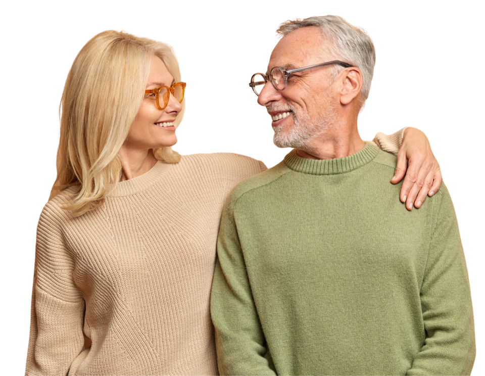 man and woman smiling at each other