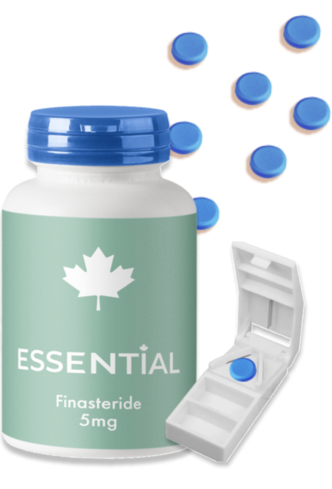 Finasteride 5mg Essential Clinic Bottle with Pills