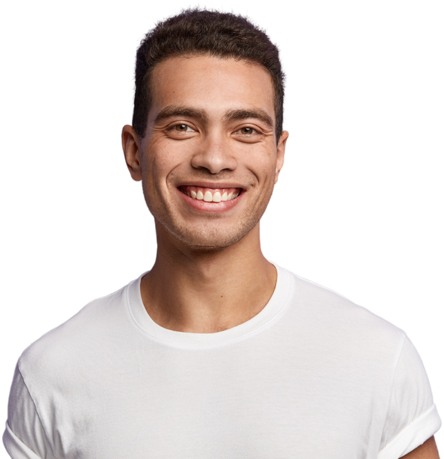 dark short haired man smiling