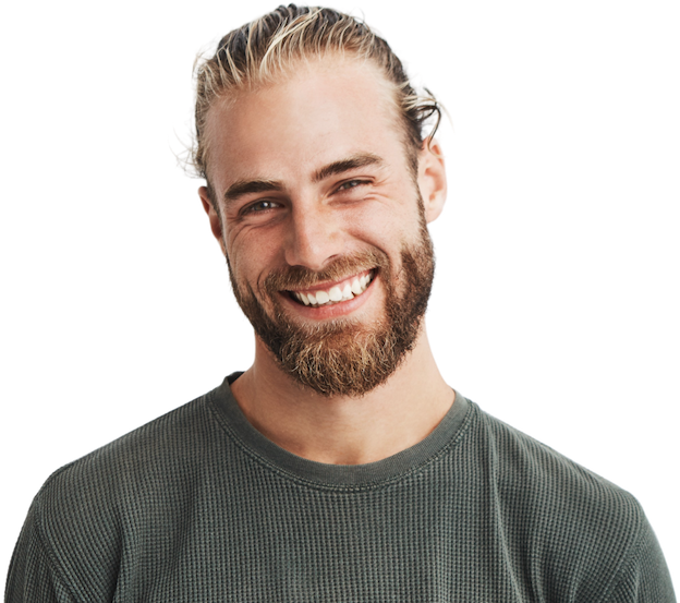 blonde haired man smiling