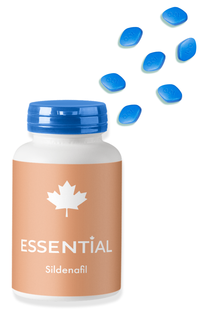 Sildenafil (Viagra) Essential Clinic Bottle with Pills