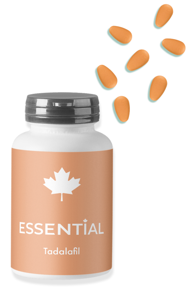 As-needed Tadalafil (Cialis) Essential Clinic Bottle with Pills